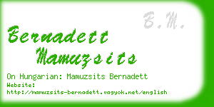 bernadett mamuzsits business card